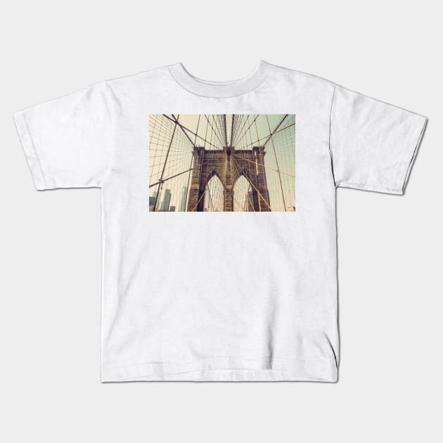 Brooklyn Bridge Kids T-Shirt by Debra Cox 